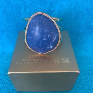 MOMA Lapis 18K Gold Overlay Bracelet/ Cuff